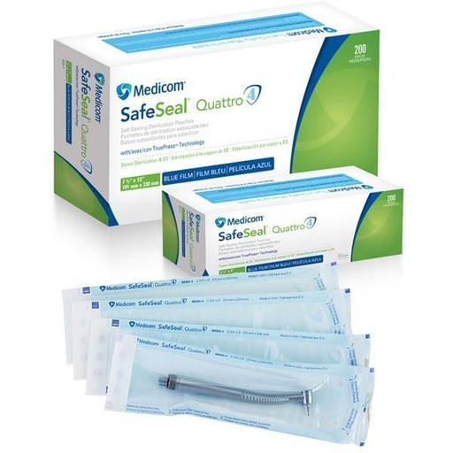 [88000-4] Medicom Safeseal® Quattro Sterilization Pouches, 2¾" x 9"