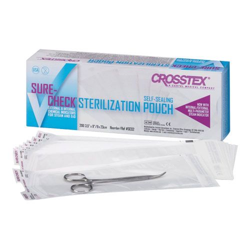 [SCS25] Crosstex Sure-Check Sterilization Pouches, 3½" x 9"