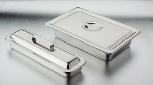 [4260] Tech-Med Stainless Steel Instrument Tray, 12" x 8" x 2.5"