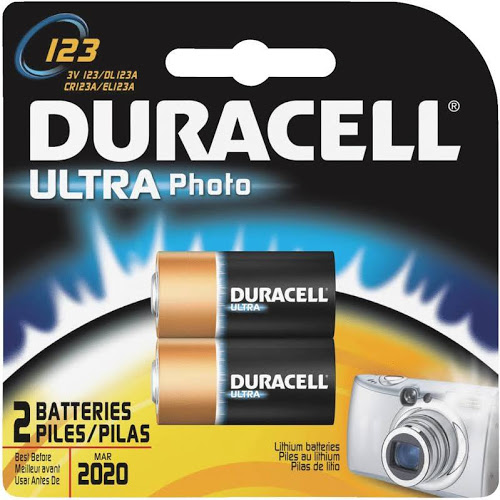 [DL123AB2U] Duracell® Photo Battery, Size DL123A, 3V, 2pk