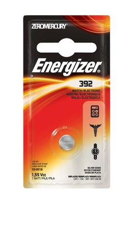 [392BPZ] Energizer Silver Oxide Battery, 1.5V, MAH: 42 (Watch Battery) 6/pk