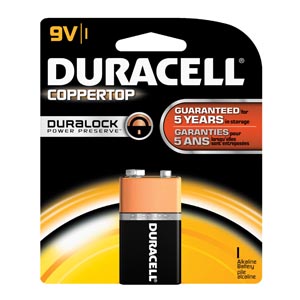 [MN1604B1Z] Duracell® Coppertop® Alkaline Retail Battery With Duralock Power Preserve™ Tech, 9