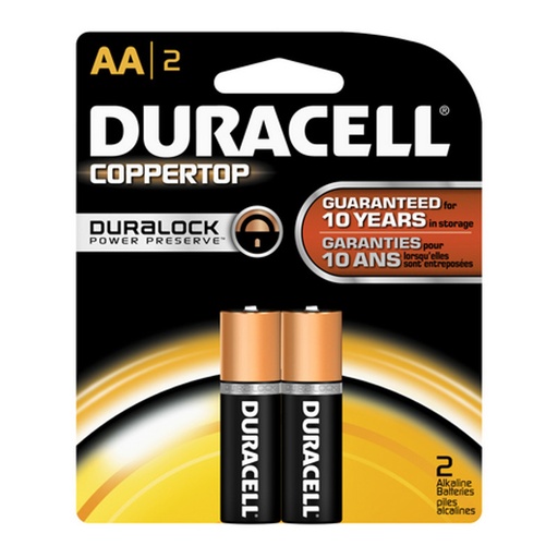 [MN1500B2Z] Duracell® Coppertop® Alkaline Retail Battery With Duralock Power Preserve™ Tech, A