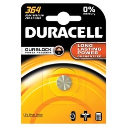 [D364BPK] Duracell® Medical Electronic Battery, Silver Oxide, Size 364, 1.5V