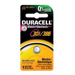 [D301/386PK] Duracell® Medical Electronic Battery, Silver Oxide, Size 301/386, 1.5V