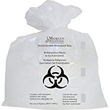 [AC3138C] Medegen Autoclavable Waste Bags, Propylene, Clear & Black, 31" x 38"