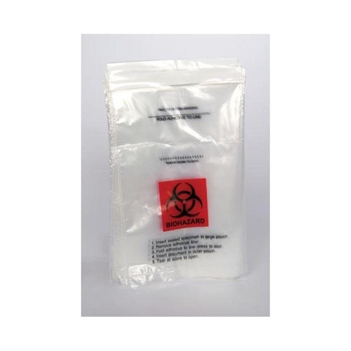 [59-41] Medegen Specimen Transport Bags, 8" x 11½", Clear/ Printed, 2 mil