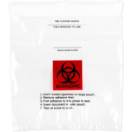 [3736] Medegen Specimen Transport Bags with Zip Closure, 8" x 10", CLEAR, 2 mil, 1000/cs