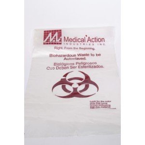 [5030] Medegen Autoclavable Biohazard Bags, 25" x 30", Clear/ Printed, 1.75 mil