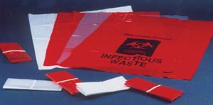 [40855] Adi Biohazard Bag with tie, Red, 12" x 6" x 18"