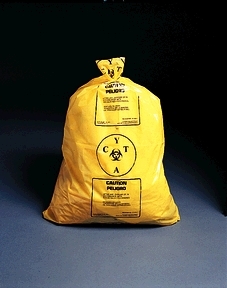 [H355] Medegen Soiled Linen Bag, 30" x 54", High Density, Yellow/ Black, 14 mic