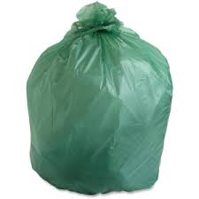 [X3046] Medegen Polyethylene Can Liners, 43" x 47", Leaf Green/ Printed, 1.2 mil