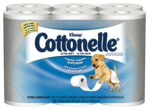 [12456] Kimberly-Clark Cottonelle® Ultra Soft Bath Tissue, White, 12/pk