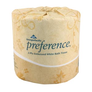 [18280] Georgia-Pacific Preference® Embossed Bathroom Tissue, 2-Ply, White, 550 sht/rl