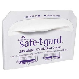 [47046] Georgia Pacific Toilet Seat Covers, Safe T-Guard 1/2 Fold, 250/pkg