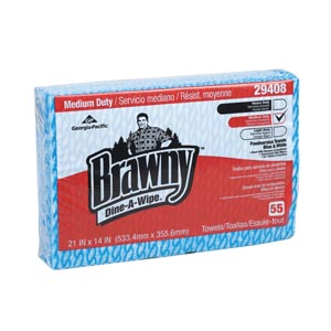 [29408] Georgia-Pacific Brawny Dine-A-Wipe™ (HEF), Blue & White, 55 sht/bx