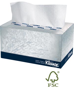 [01701] Kimberly-Clark Kleenex® Hand Towel, Pop-Up Box, White, 1-Ply, 9" x 10½", 120 Sheet/bx