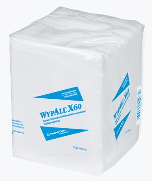 [41083] Kimberly-Clark Wypall® X60 Hygienic Washcloth, 12.5" X 10", Hydroknit, 70 sheets/bx