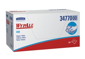 [34770] Kimberly-Clark Wypall® X60 Hydroknit™ Wipers, ¼ fold, 11" x 23", White