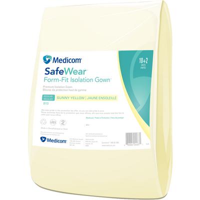 [8113] Medicom Safewear™ Form-Fit Isolation Gown, Sunny Yellow, Regular