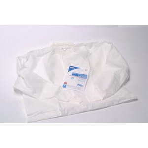 [341] Dukal Fluid Resistant Lab Coat, Medium, Full Length, Anti-Static, No Pockets, White