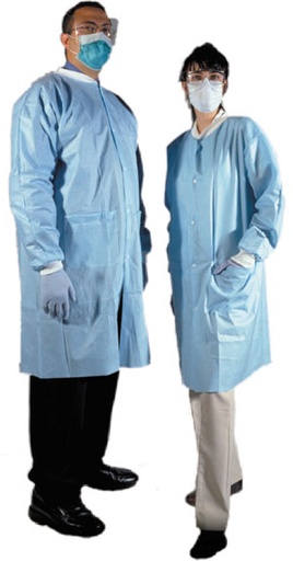 [8018] AMD Medicom Lab Coat, Large, Blue