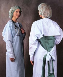 [235] Busse Staff Embossed Polyethylene Gown, Thumbhook Stirrups, Individually Wrapped, Blue