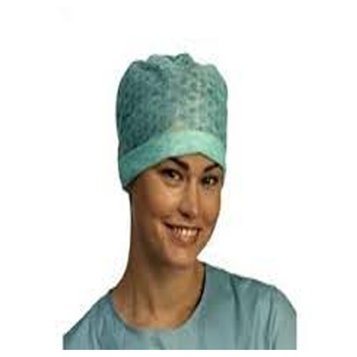 [621301] Molnlycke Barrier® Sheer Bouffant Nurses Cap, Tie-Band, Basic, Green