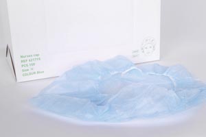[621715] Molnlycke Barrier® Sheer Bouffant Nurses Cap, Elastic, Basic, Blue