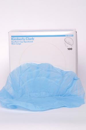 [69801] Halyard Bouffant Cap Spunbound, Blue, Large (24")
