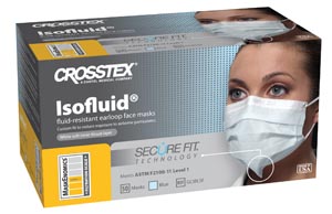 [GCIBLSF] Crosstex Securefit Isofluid Face Earloop Mask, Blue