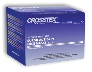[GCSA] Crosstex Advantage Surgical Mask With Tie-On Laces, Latex Free (LF), Blue