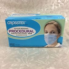 [GCPBL] Crosstex Procedural Earloop Mask, Blue, Latex Free (LF)