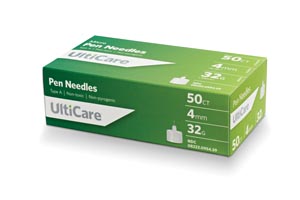 [09545] Ultimed Ulticare Pen Needles/4mm Depth, 32G x 5/32"