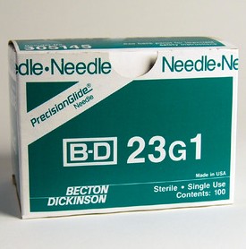 [305145] BD Precisionglide™ Needles/23G x 1", Regular Bevel, Sterile