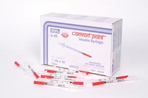 [26036] Exel Veterinary U-40 Insulin Syringe/½cc, U-40, 29G x ½"