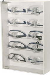 [CP-075] Bowman Eyewear Cabinet, Locking, Clear &amp; White Plastic