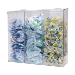 [BP-090] Bowman Bulk Dispenser, Tall Triple Bin, Clear