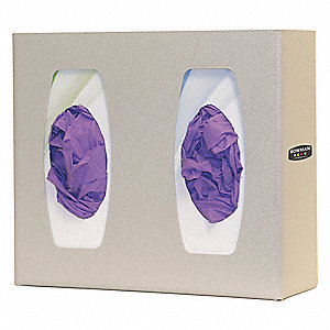 [GL020-0212] Bowman Glove Box Dispenser, Double with Dividers, Quartz ABS Plastic