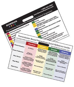 [RG-006] Bowman Transmission Based Precautions Quick Reference Card, Horizontal