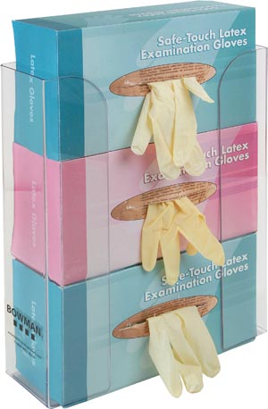 [GP-330] Bowman Glove Box Dispenser, Triple, Clear PETG Plastic