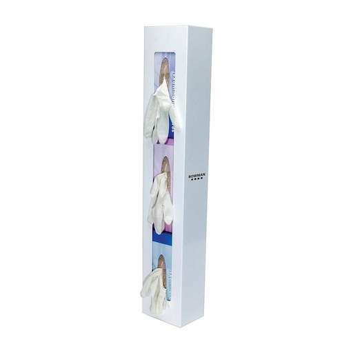 [GB-068] Bowman Vertical Triple, Space Saver Glove Dispenser, White Powder Coated Steel