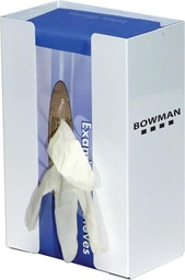 [GB-074] Bowman White Powder Coated Metal Single Large Capacity Glove Dispenser with Flexible Spring