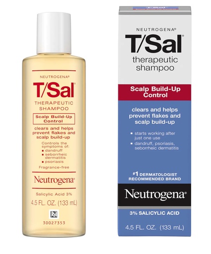 [09650] Johnson & Johnson Neutrogena 4.5 fl oz T/Sal Scalp Build-Up Control Therapeutic Shampoo, 24/Case