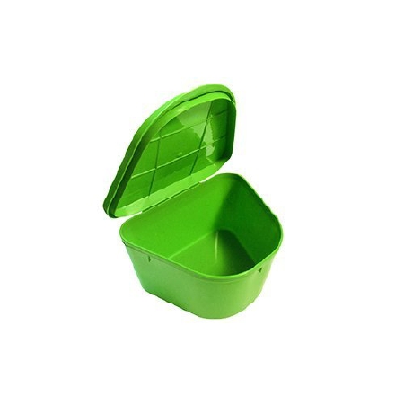 [H980-92] Medegen Denture Cup w/ Hinged Lid, Green
