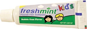 [KFFTP85B] New World Imports Kids Fluoride Free Toothpaste, Bubblegum Flavor, 0.85 oz