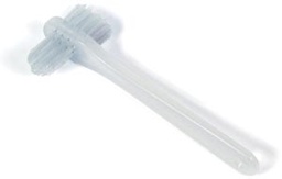 [DUK TBDEN] Dukal Dawnmist Denture Toothbrush, 2-Sided, Clear Handle
