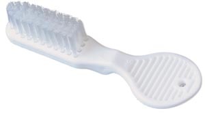 [TB5118] Dukal Dawnmist Security Toothbrush, 39 Tuft, White Thumbprint Handle, White Nylon Bristles