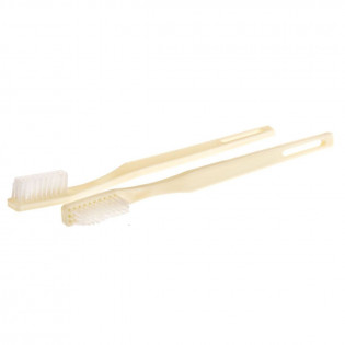 [TB20I] Dukal Dawnmist Toothbrush, 30 Tuft, Ivory Handle, White Nylon Bristles, 144/bx