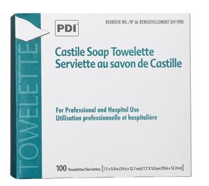 [D41900] PDI Castile Soap Towelette, 2% Coconut Oil, 1/pk